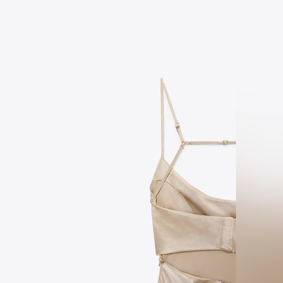 SATIN EFFECT CUT OUT DRESS - Picture 8 of 9